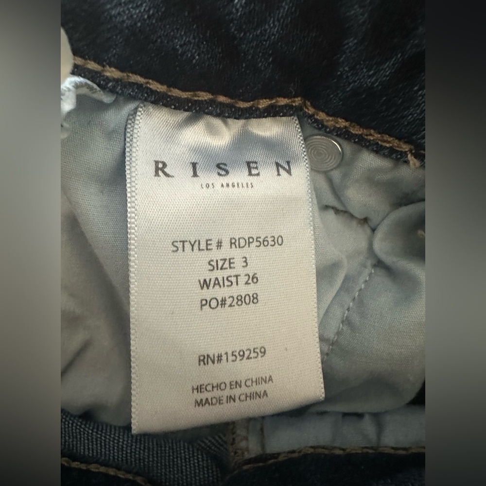 Risen Jeans High Rise Stretch Straight Leg Jeans Size 3/26 - Picture 5 of 10